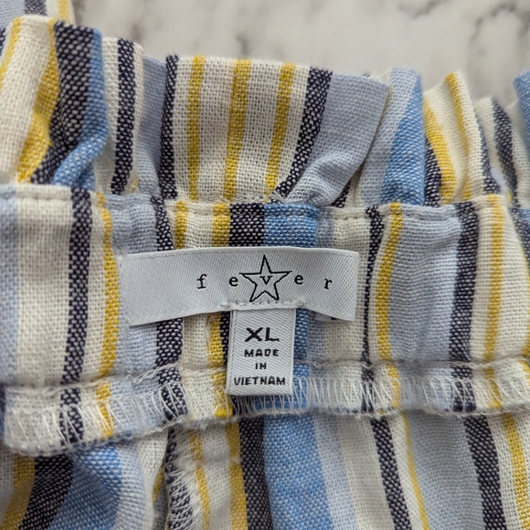 Women's Cropped Linen Blend Striped Pants Size XL - Picture 3 of 8